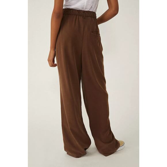 MSRP $128 NWT Free People Nothin To Say SUPER SOFT Pleated Trouser Size L - Picture 2 of 11
